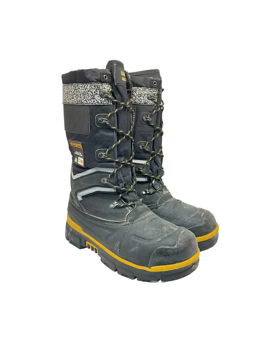 DAKOTA Men's 8530 Steel Toe Steel Plate Safety Winter Felt Pack Boots Black 9M